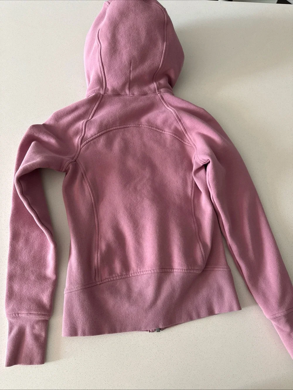 Lululemon Scuba Full Zip Hoodie Size 2 Powder Pink Cotton Jacket Pockets